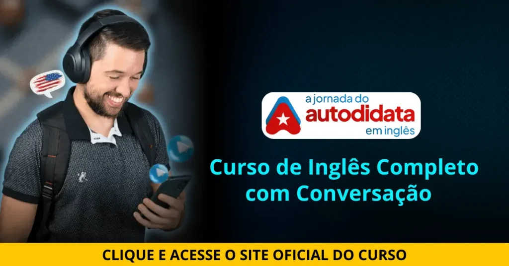 Jornada do Autodidata tem conversação ao vivo - 3 aulas semanais em grupos de 4 alunos com professor Gabriel Becker mais aulas com nativos