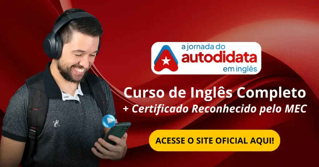 Jornada do Autodidata - Curso online de inglês com 156 aulas ao vivo por ano, certificado MEC oficial e método 8020 que leva do zero à fluência em 12 meses